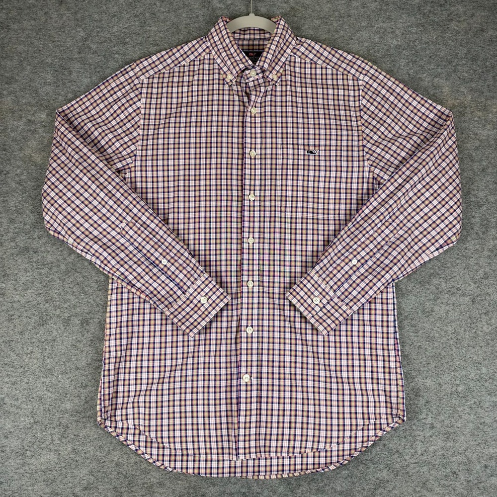 Vineyard Vines Slim Fit Tucker Shirt Long Sleeve Plaid Cotton Mens Small S